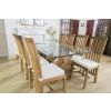 1.8m Reclaimed Teak Root Rectangular Block Dining Table with 8 Santos Chairs - 7